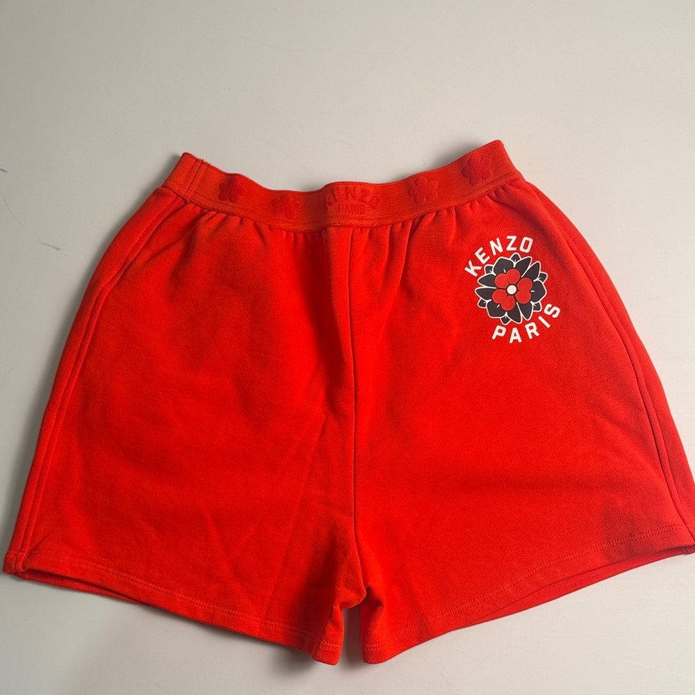 Girls Kenzo red sweat shorts NWOT Sz 12